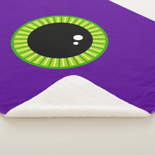 Couverture Sherpa Eyeball drôle de Monstre vert et pourpre (3/4)