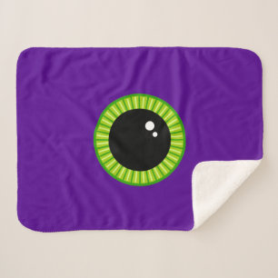 Couverture Sherpa Eyeball drôle de Monstre vert et pourpre