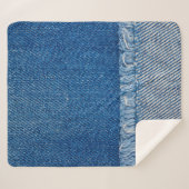 Couverture Sherpa Fabric Blue Jeans Arrière - plan, texture Denim (Devant (Horizontal))