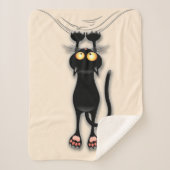Couverture Sherpa Fabric de Cat funny (Devant)