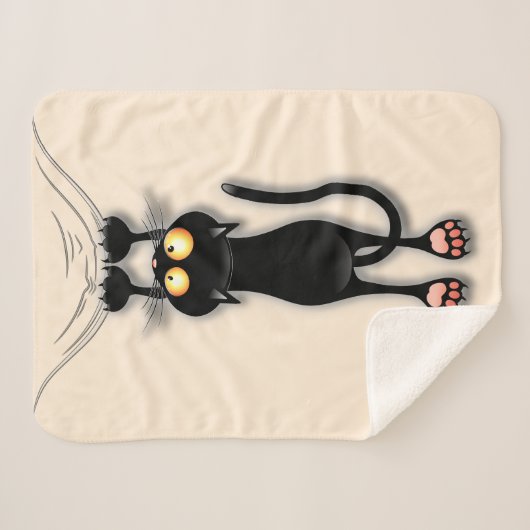 Couverture Sherpa Fabric de Cat funny (Devant (Horizontal))