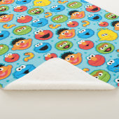 Couverture Sherpa Face à la rue Sésame Motif sur Blue (3/4)