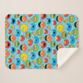 Couverture Sherpa Face à la rue Sésame Motif sur Blue (Devant (Horizontal))