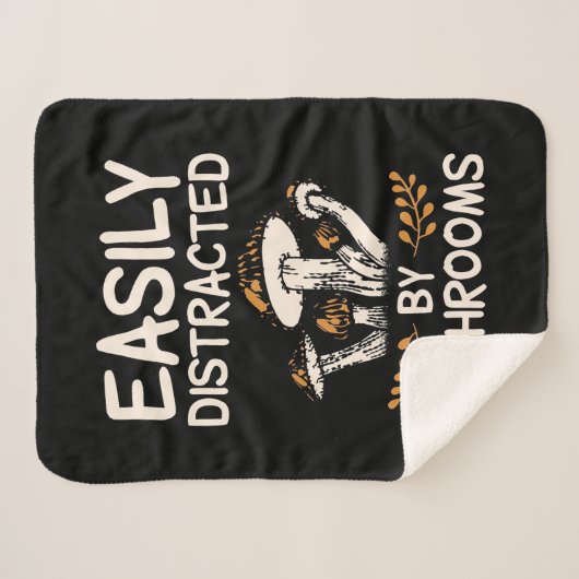 Couverture Sherpa Facilement Distrait Par Les Champignons (Devant (Horizontal))