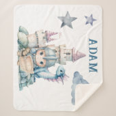 Couverture Sherpa Fairytale Dreamy Dragon Blue Knight Baby shower (Devant)