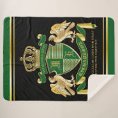 Couverture Sherpa Faites votre propre blason Green Gold Eagle Emblem (Devant (Horizontal))