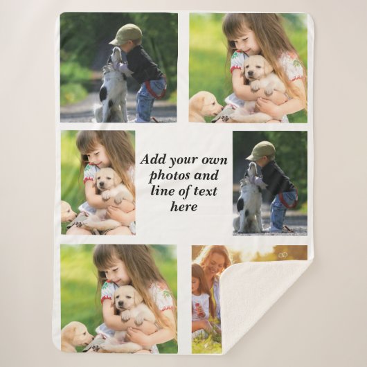 Couverture Sherpa Faites votre propre collage photo et texte (Devant)