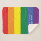 Couverture Sherpa Faites votre propre Gay pride personnalisé Rainbow (Devant (Horizontal))