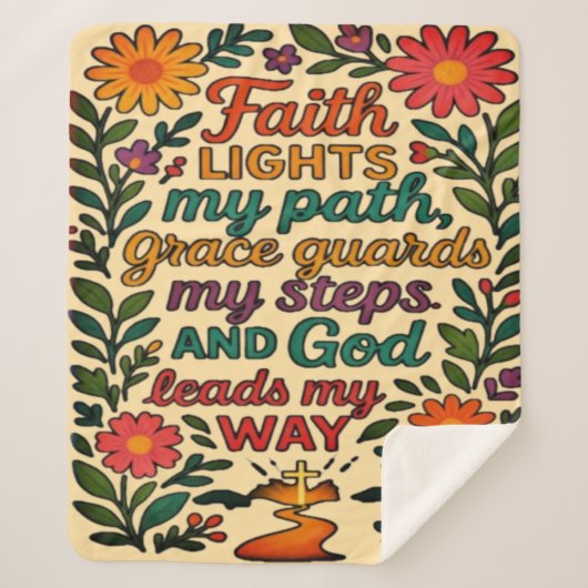 Couverture Sherpa Faith Lights My Path Christian Art - Inspirationa (Devant)