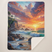 Couverture Sherpa Falaises de coucher de soleil tropical – Paradis c (Devant)