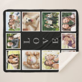Couverture Sherpa Famille 10 Photo Collage noir (Devant (Horizontal))