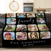 Couverture Sherpa Famille 14 Photo Collage noir