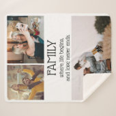 Couverture Sherpa Famille Citation Photo Collage Moderne Personnalis (Devant (Horizontal))