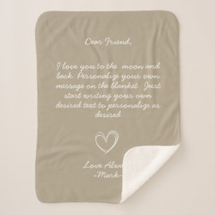 Couverture Sherpa Famille d'amis de messages personnalisés manuscrit