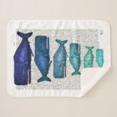Couverture Sherpa Famille de baleines bleues (Devant (Horizontal))
