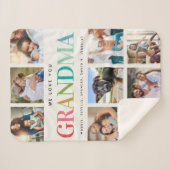 Couverture Sherpa Famille de collage photo Rainbow Love Grandma (Devant (Horizontal))