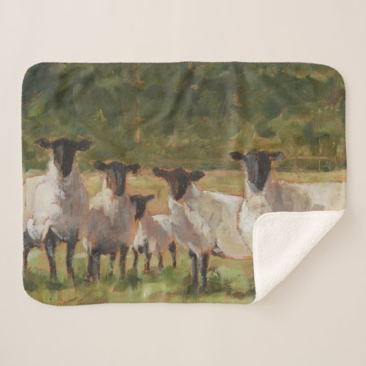 Couverture Sherpa Famille de moutons (Devant (Horizontal))