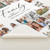 Couverture Sherpa Famille de script noir multi photo moderne (3/4)