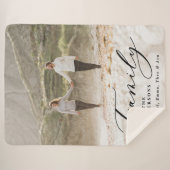 Couverture Sherpa Famille de script noir photo moderne (Devant (Horizontal))