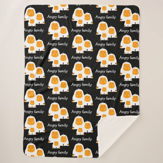 Couverture Sherpa Famille en colère Singes design T-Shirt Bain Mat (Devant)