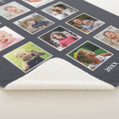 Couverture Sherpa Famille Enfants Multi 12 Photo Collage Gris (3/4)