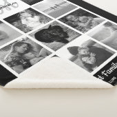 Couverture Sherpa Famille Monogramme Photo Collage 11 Black White Ph (3/4)