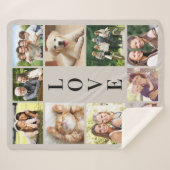 Couverture Sherpa Family Love 10 Photo Collage Taupe (Devant (Horizontal))