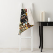 Couverture Sherpa Family Name 18 Photo Collage Modern Elegant Black (En situation)