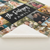 Couverture Sherpa Family Name 18 Photo Collage Modern Elegant Black (3/4)