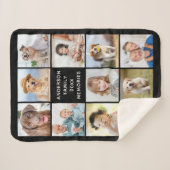 Couverture Sherpa Family Personalized 11 Photo Collage Modern Black (Devant (Horizontal))