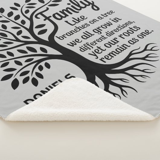 Couverture Sherpa Family Tree Black & Gray Personalized (3/4)