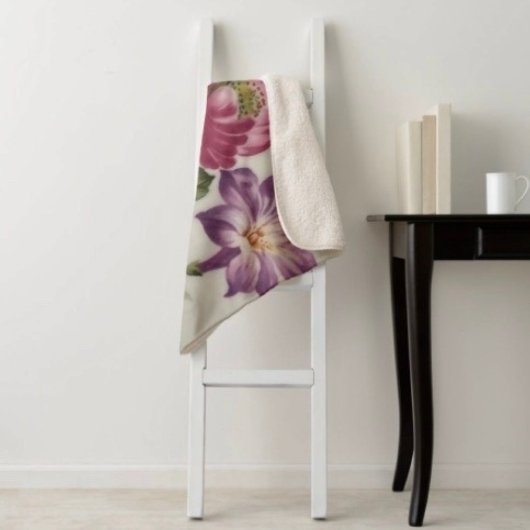 Couverture Sherpa Fancy Floral