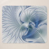 Couverture Sherpa Fantaisie dynamique Abstrait Tons bleus Art fracta (Devant (Horizontal))