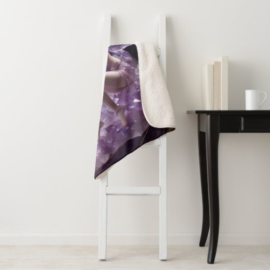 Couverture Sherpa Fantasy Crystals Amethyst Fairy  (En situation)
