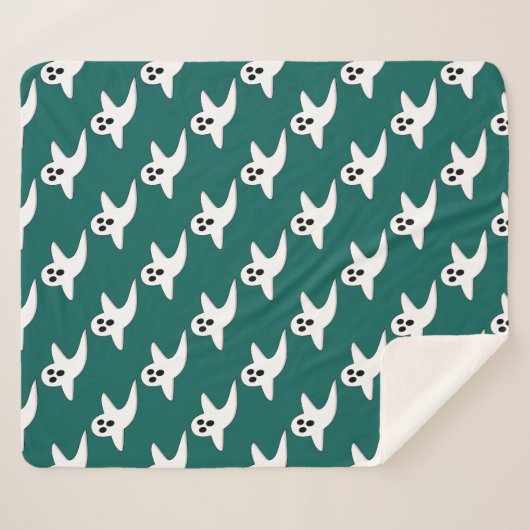 Couverture Sherpa Fantôme mignon (Devant (Horizontal))