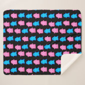 Couverture Sherpa Fantômes rose et bleu sur noir (Devant (Horizontal))