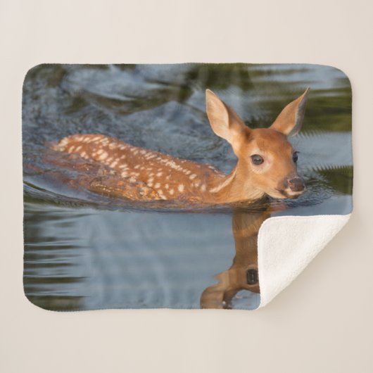 Couverture Sherpa Faon de cerf | Minnesota (Devant (Horizontal))