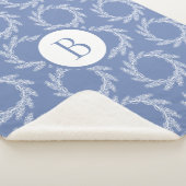 Couverture Sherpa Farmhouse Country White Blé Wires | Monogramme (3/4)