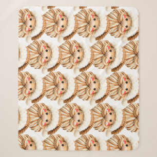 Couverture Sherpa Faux crochet à motif de visage de Père Noël pour N
