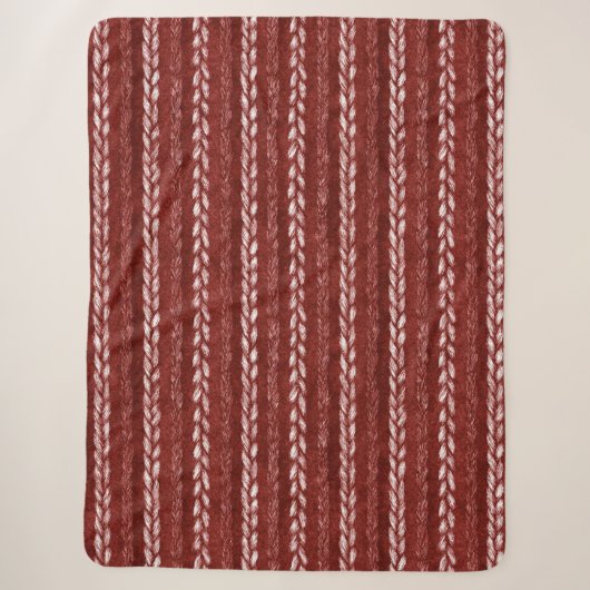 Couverture Sherpa Faux fils rouges tissés Noël (Devant)