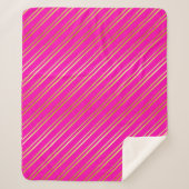 COUVERTURE SHERPA FAUX STRIPES D'OR SUR ROSE (Devant)