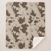 Couverture Sherpa Faux Vache Imprimer Brown et crème (Devant)