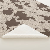 Couverture Sherpa Faux Vache Imprimer Brown et crème (3/4)