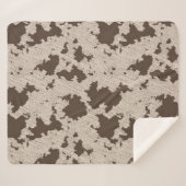 Couverture Sherpa Faux Vache Imprimer Brown et crème (Devant (Horizontal))