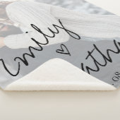 Couverture Sherpa Faux Vellum Effet Mariage photo Date personnalisée (3/4)