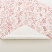 Couverture Sherpa Faux White Lace Floral Fishnet Sherpa Blanket (3/4)