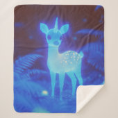 Couverture Sherpa Fawnicorn bleu phosphorescent (Devant)