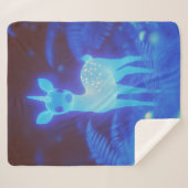 Couverture Sherpa Fawnicorn bleu phosphorescent (Devant (Horizontal))
