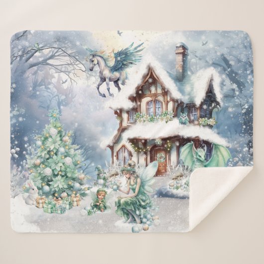 Couverture Sherpa Fée de Noël magique et capricieuse (Devant (Horizontal))