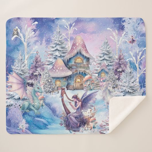 Couverture Sherpa Fée de Noël magique et capricieuse (Devant (Horizontal))